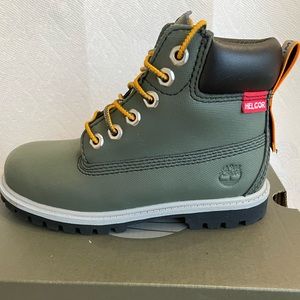 timberland premium waterproof boot dark green helcor toddler